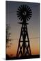 Silhouette of a Traditional Windmill at Sunset, Amarillo, Texas, Usa-Natalie Tepper-Mounted Photo