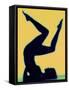 Silhouette of a Woman Exercising-null-Framed Stretched Canvas