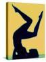 Silhouette of a Woman Exercising-null-Stretched Canvas