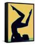 Silhouette of a Woman Exercising-null-Framed Stretched Canvas