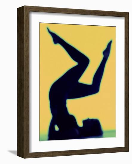 Silhouette of a Woman Exercising-null-Framed Photographic Print