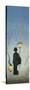 Silhouette of a Woman Holding a Japanese Lantern and Walking-null-Stretched Canvas