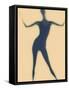 Silhouette of a Woman Standing-null-Framed Stretched Canvas