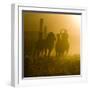 Silhouette of a Wrangler Roping Horses, Ponderosa Ranch, Seneca, Oregon, USA-Wendy Kaveney-Framed Photographic Print