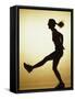 Silhouette of a Young Woman Exercising-null-Framed Stretched Canvas