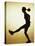 Silhouette of a Young Woman Exercising-null-Stretched Canvas