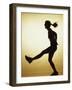 Silhouette of a Young Woman Exercising-null-Framed Photographic Print