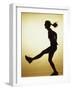 Silhouette of a Young Woman Exercising-null-Framed Photographic Print