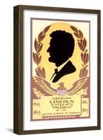Silhouette of Abraham Lincoln-null-Framed Art Print