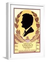 Silhouette of Abraham Lincoln-null-Framed Art Print