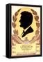 Silhouette of Abraham Lincoln-null-Framed Stretched Canvas