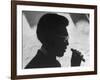 Silhouette of Actor/Comedian Bill Cosby with Cigar, Former Star of TV Series "I Spy"-John Loengard-Framed Premium Photographic Print