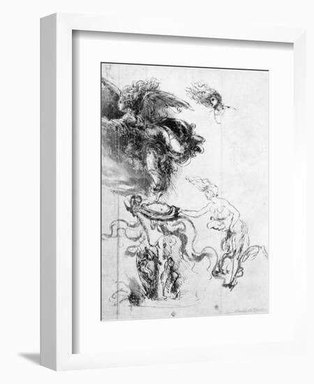 Silhouette of an Angel-Leonardo da Vinci-Framed Giclee Print