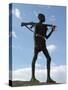 Silhouette of an Armed Nyag'Atom Herdsman on the Banks of the Omo River, Ethiopia-Nigel Pavitt-Stretched Canvas