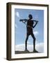 Silhouette of an Armed Nyag'Atom Herdsman on the Banks of the Omo River, Ethiopia-Nigel Pavitt-Framed Photographic Print