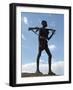 Silhouette of an Armed Nyag'Atom Herdsman on the Banks of the Omo River, Ethiopia-Nigel Pavitt-Framed Photographic Print