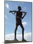 Silhouette of an Armed Nyag'Atom Herdsman on the Banks of the Omo River, Ethiopia-Nigel Pavitt-Mounted Photographic Print