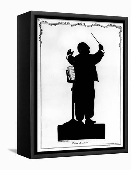 Silhouette of Anton Bruckner (1824-96) Austrian Composer, Conducting-Otto Bohler-Framed Stretched Canvas