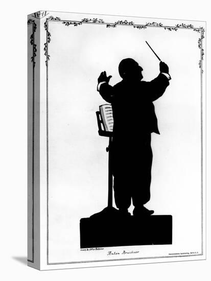Silhouette of Anton Bruckner (1824-96) Austrian Composer, Conducting-Otto Bohler-Stretched Canvas