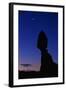 Silhouette of Balanced Rock at Sunrise-Paul Souders-Framed Photographic Print