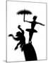 Silhouette of Ballerina Holding Umbrella with Performing Monkey-Winfred Evers-Mounted Photographic Print
