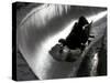 Silhouette of Bobsled in Action, Park City, Utah, USA-Chris Trotman-Stretched Canvas