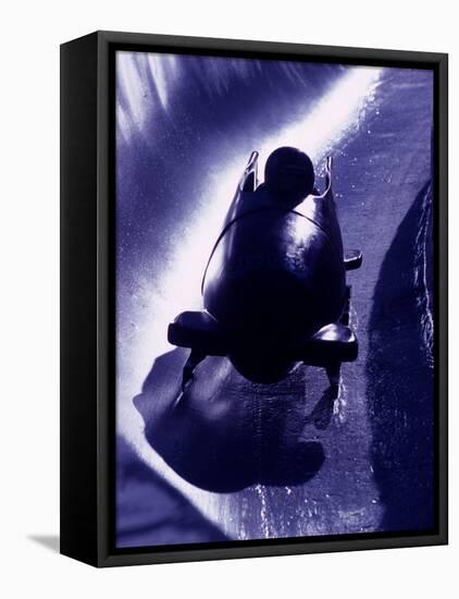 Silhouette of Bobsled in Action, Park City, Utah, USA-Chris Trotman-Framed Stretched Canvas