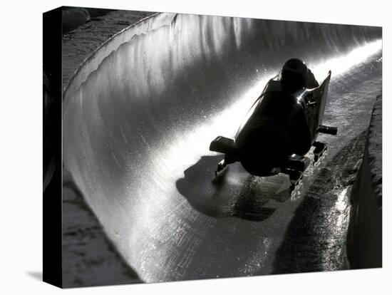 Silhouette of Bobsled in Action, Park City, Utah, USA-Chris Trotman-Stretched Canvas