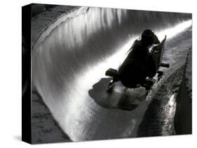 Silhouette of Bobsled in Action, Park City, Utah, USA-Chris Trotman-Stretched Canvas