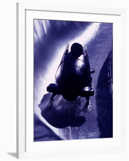 Silhouette of Bobsled in Action, Park City, Utah, USA-Chris Trotman-Framed Photographic Print