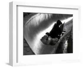 Silhouette of Bobsled in Action, Park City, Utah, USA-Chris Trotman-Framed Photographic Print