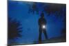 Silhouette of Boy Holding Flashlight-William P. Gottlieb-Mounted Photographic Print