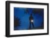 Silhouette of Boy Holding Flashlight-William P^ Gottlieb-Framed Photographic Print