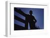 Silhouette of Boy Leaning Against Fence-William P. Gottlieb-Framed Photographic Print