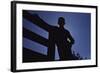 Silhouette of Boy Leaning Against Fence-William P. Gottlieb-Framed Photographic Print