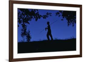 Silhouette of Boy Walking-William P. Gottlieb-Framed Photographic Print