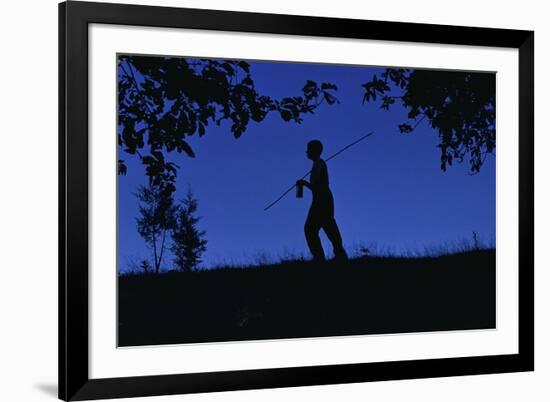 Silhouette of Boy Walking-William P. Gottlieb-Framed Photographic Print