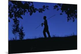 Silhouette of Boy Walking-William P. Gottlieb-Mounted Photographic Print