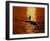 Silhouette of Brown Pelican Taking Flight, Bolsa Chica Lagoon, California, USA-Arthur Morris-Framed Photographic Print