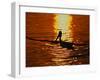 Silhouette of Brown Pelican Taking Flight, Bolsa Chica Lagoon, California, USA-Arthur Morris-Framed Photographic Print