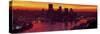 Silhouette of Buildings at Dawn, Three Rivers Stadium, Pittsburgh, Allegheny County-null-Stretched Canvas