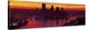 Silhouette of Buildings at Dawn, Three Rivers Stadium, Pittsburgh, Allegheny County-null-Stretched Canvas