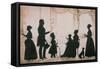 Silhouette of Camsie Family of O'Harrabrook, Ballymoney, Co. Antrim, 1838, cut by Augustin Edouart-null-Framed Stretched Canvas