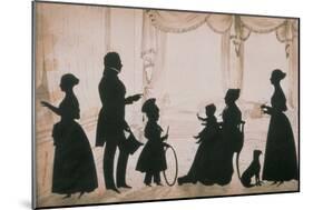 Silhouette of Camsie Family of O'Harrabrook, Ballymoney, Co. Antrim, 1838, cut by Augustin Edouart-null-Mounted Giclee Print