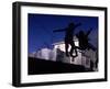 Silhouette of Children Bouncing on a Trampoline-Bill Eppridge-Framed Photographic Print