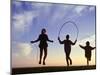 Silhouette of Children Jumping Rope Outdoors-Mitch Diamond-Mounted Premium Photographic Print