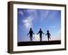 Silhouette of Children Playing Outdoors-Mitch Diamond-Framed Premium Photographic Print