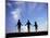 Silhouette of Children Playing Outdoors-Mitch Diamond-Mounted Photographic Print