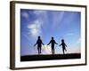 Silhouette of Children Playing Outdoors-Mitch Diamond-Framed Photographic Print