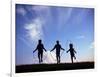 Silhouette of Children Playing Outdoors-Mitch Diamond-Framed Photographic Print